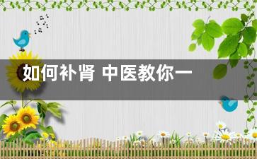 如何补肾 中医教你一招轻松补肾
